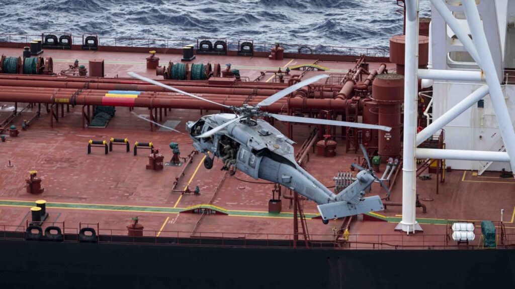 U.S. forces boarding sanctioned oil tanker Bertha in the Indian Ocean