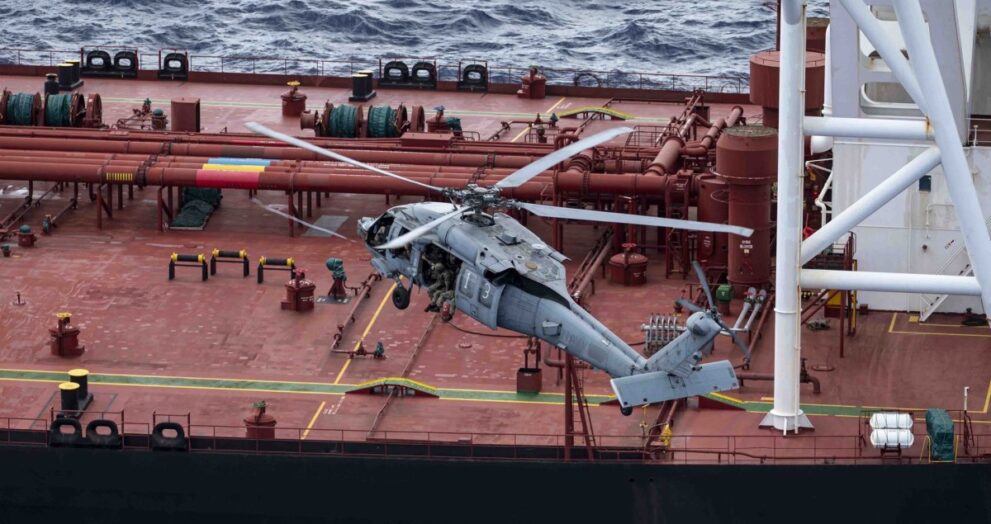 U.S. forces boarding sanctioned oil tanker Bertha in the Indian Ocean