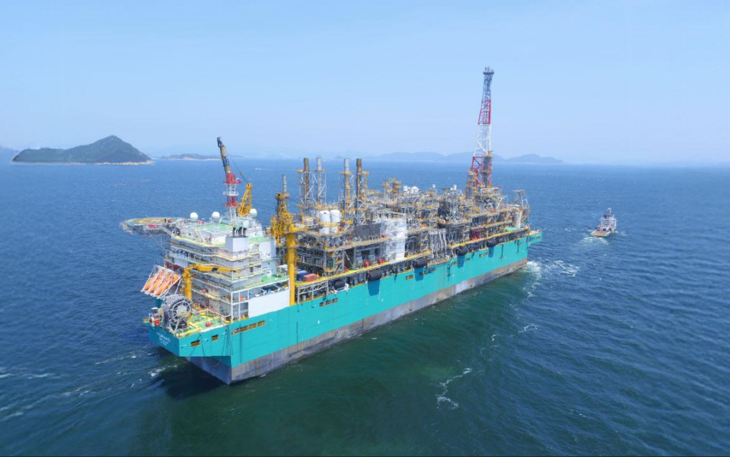 Floating LNG production vessel operating offshore as part of U.S. energy export infrastructure.