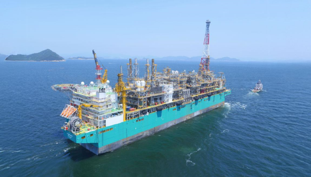 Floating LNG production vessel operating offshore as part of U.S. energy export infrastructure.