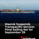 Maersk Boston container ship operating on the TPX Transpacific service between Asia and the U.S. West Coast ahead of its final scheduled sailing on September 29, 2026.
