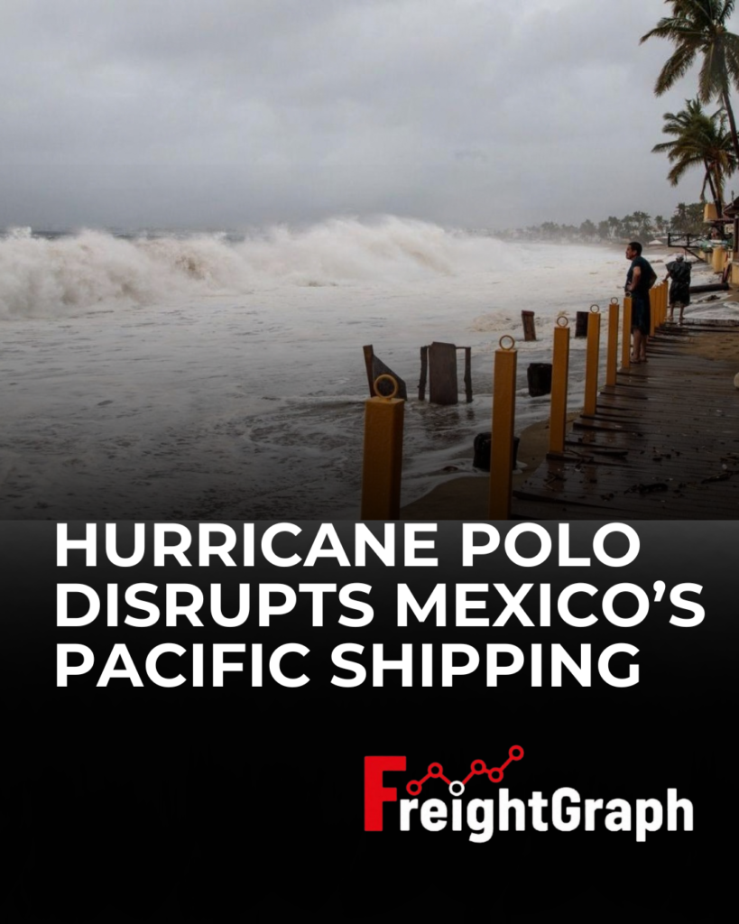 Powerful waves crash along Mexico’s Pacific coast as Hurricane Polo brings severe weather and dangerous sea conditions.