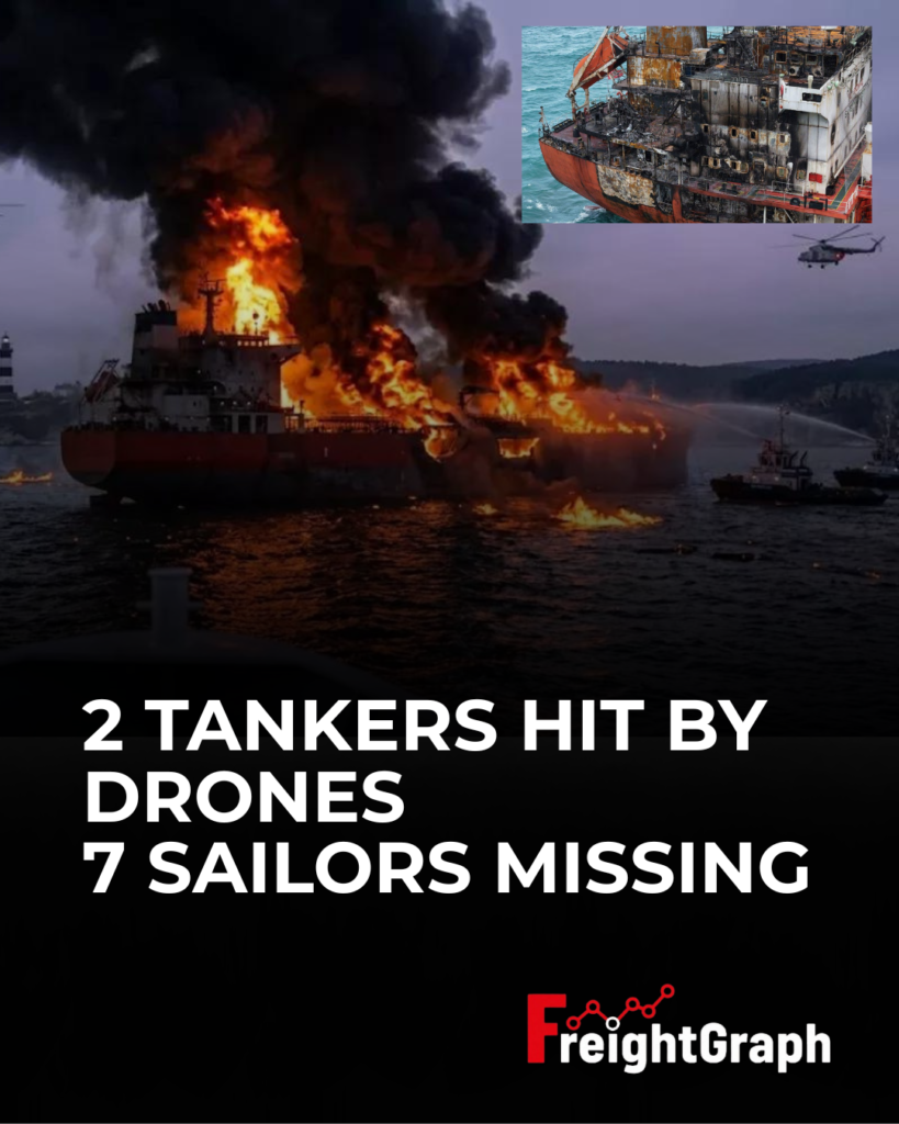 Wine Trader chemical tanker near Romania’s Black Sea coast, following reported drone attacks on two vessels on October 15, 2026.