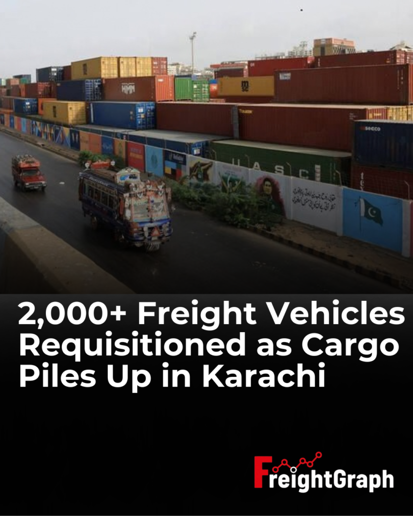 Shipping containers piling up in Karachi amid Pakistan freight route disruptions