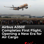 Airbus A350F cargo aircraft during its maiden flight in Toulouse on September 29, 2026