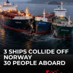 Three commercial ships collide near Ålesund, Norway, in a maritime accident