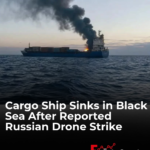 Cargo ship Royad Mammadov on fire in the Black Sea after reported Russian drone strike